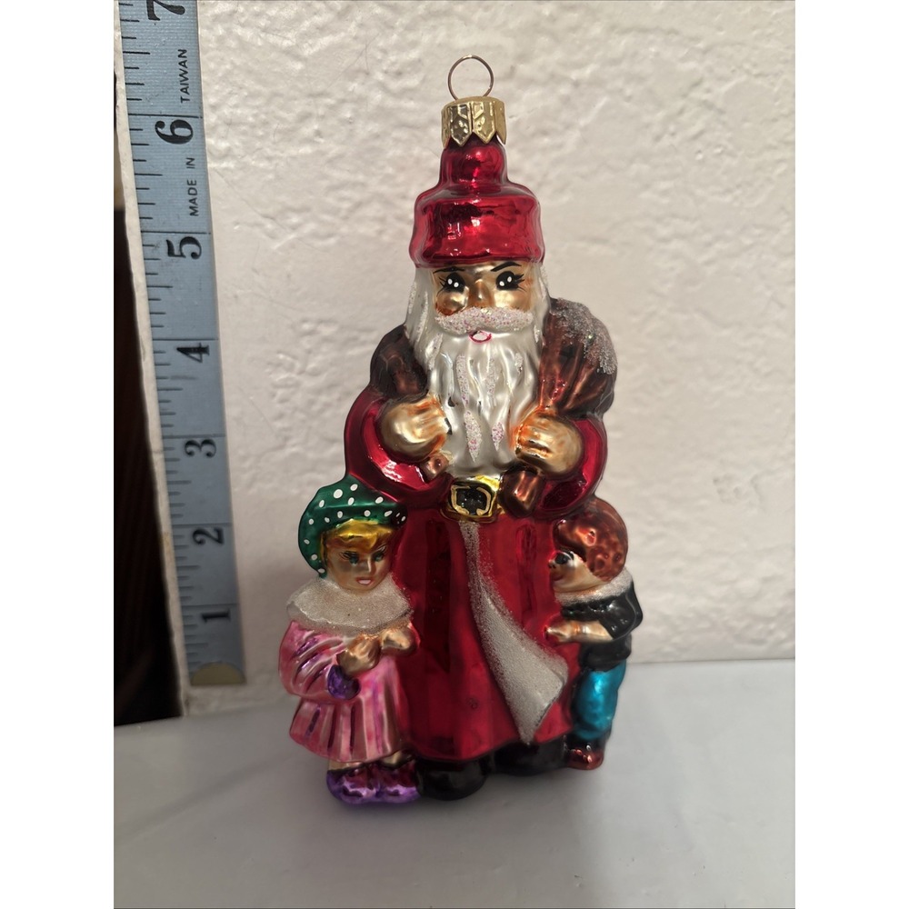 Christopher Radko Gather Around Santa Claus Glass Christmas Ornament‎ 6" RETIRED